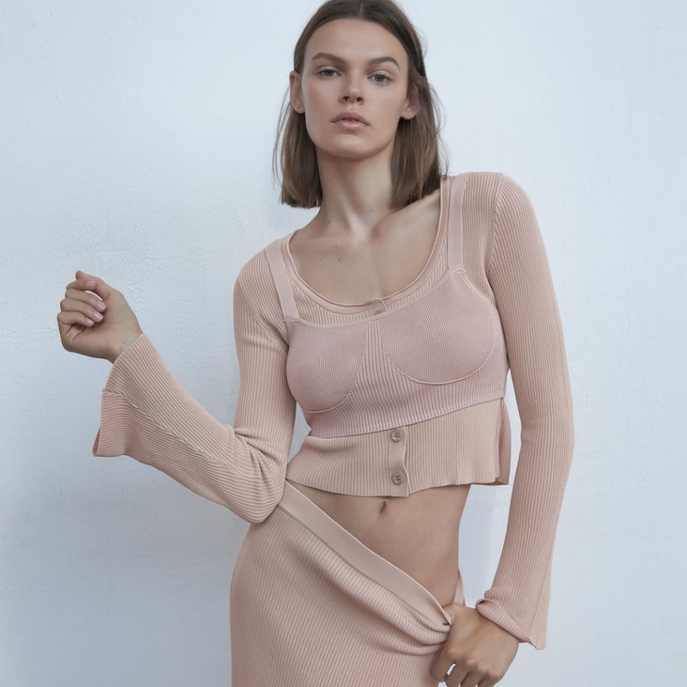 Zara crop top 2 pieces